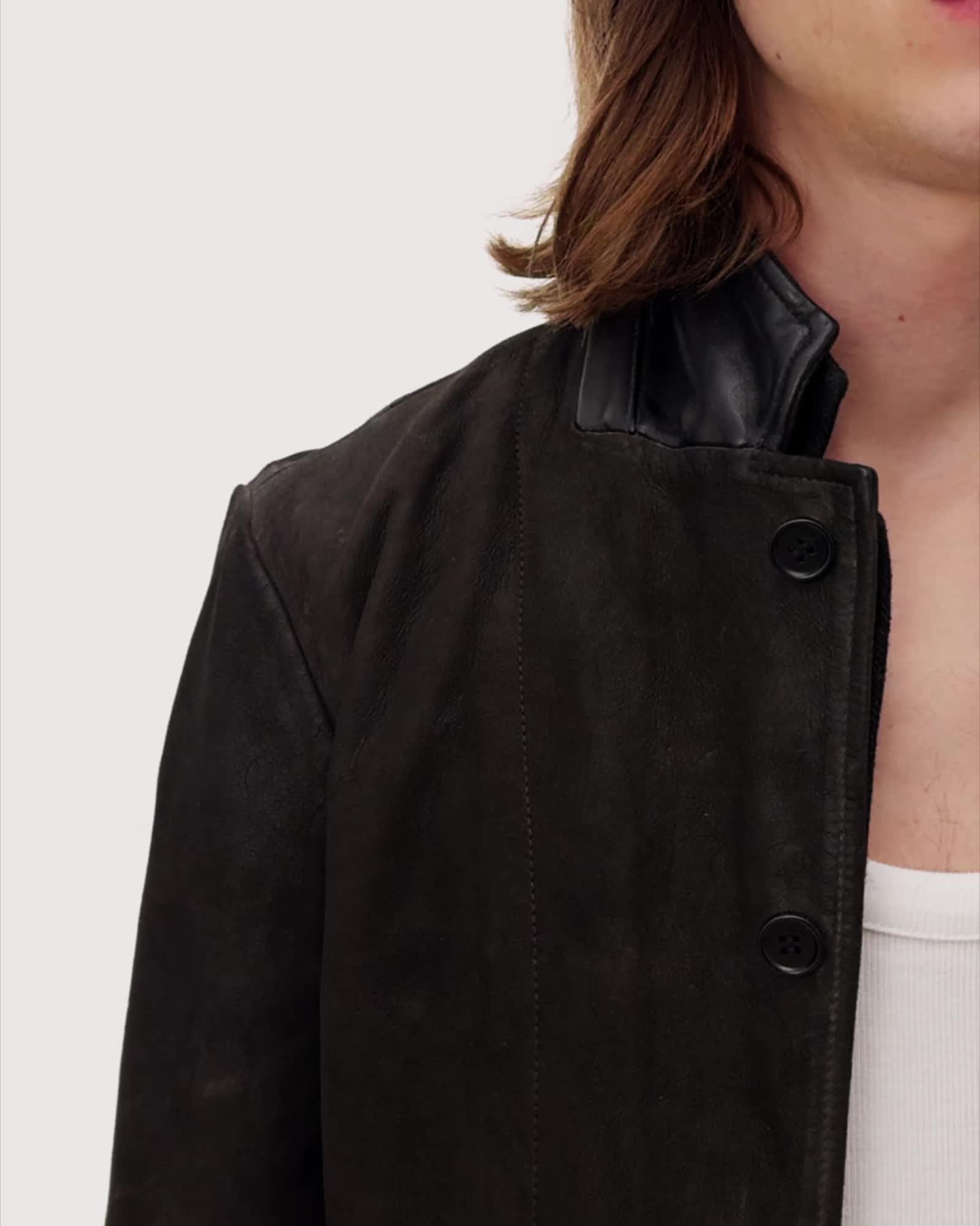Survey Double Layered Waxed Suede Blazer - Image 11