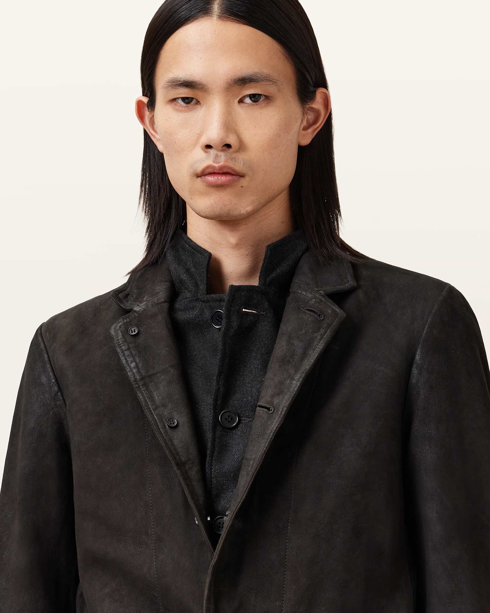 Survey Double Layered Waxed Suede Blazer - Image 7