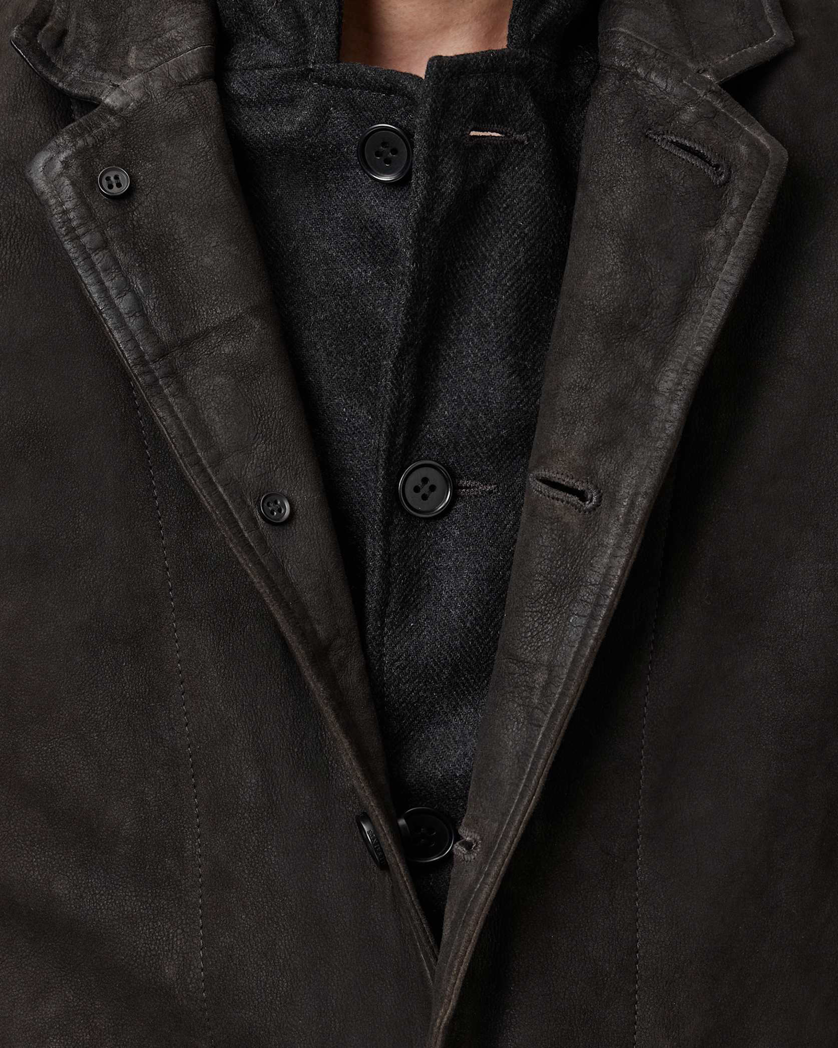 Survey Double Layered Waxed Suede Blazer - Image 5