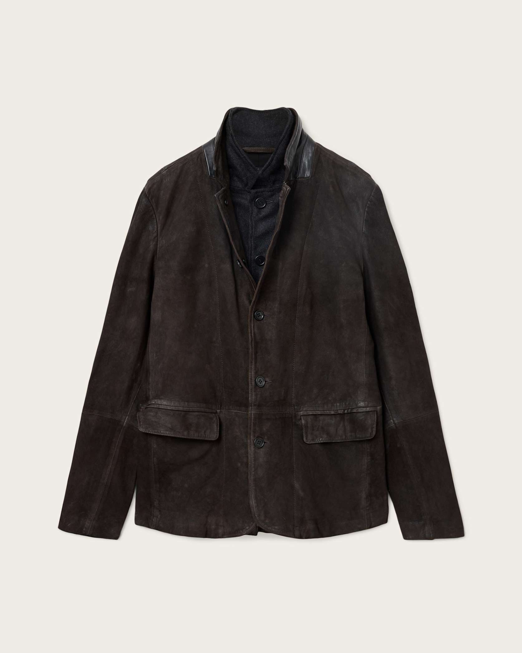 Survey Double Layered Waxed Suede Blazer - Image 10