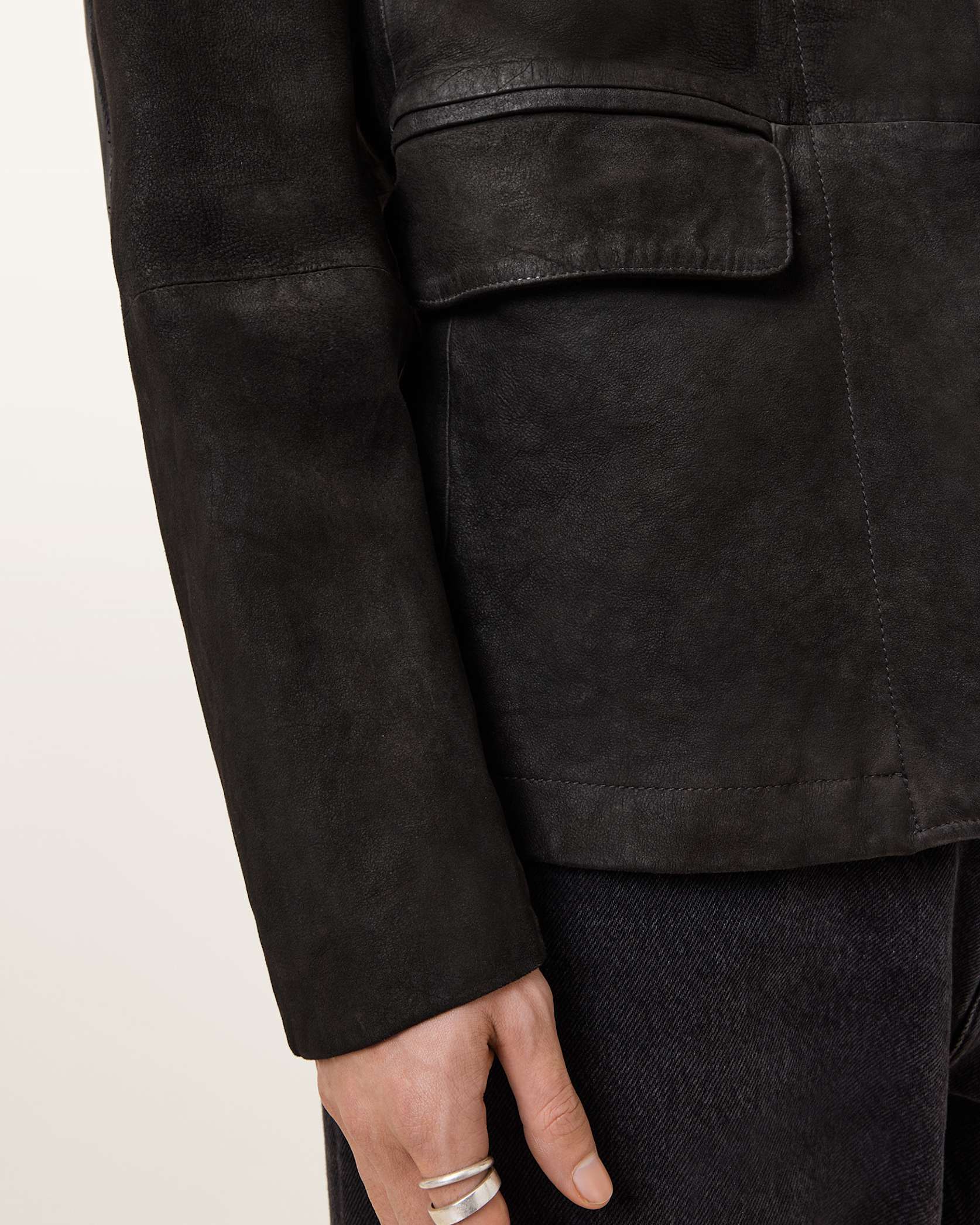 Survey Double Layered Waxed Suede Blazer - Image 8