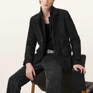 Survey Double Layered Waxed Suede Blazer