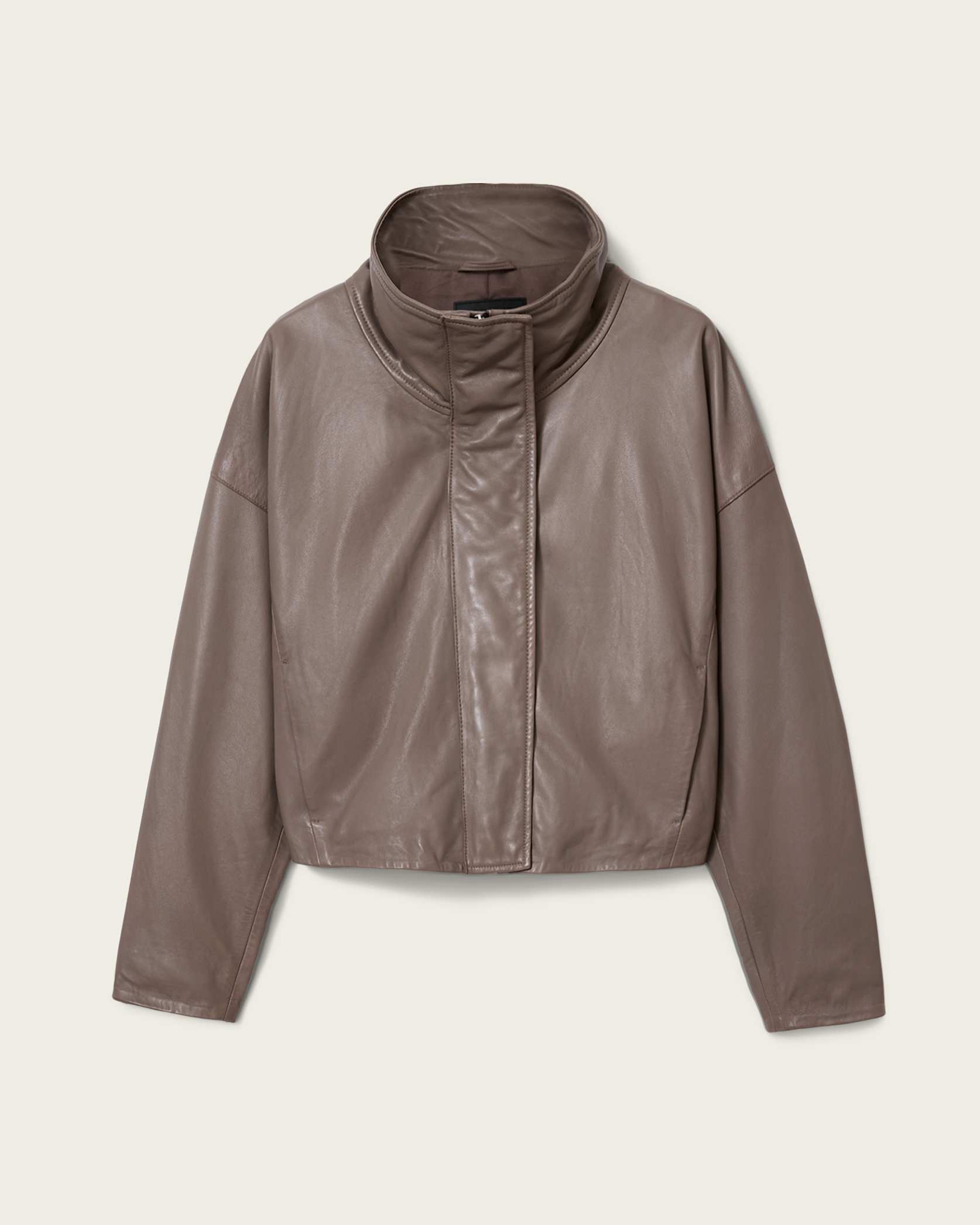 Ryder Funnel Neck Leather Jacket - Image 8