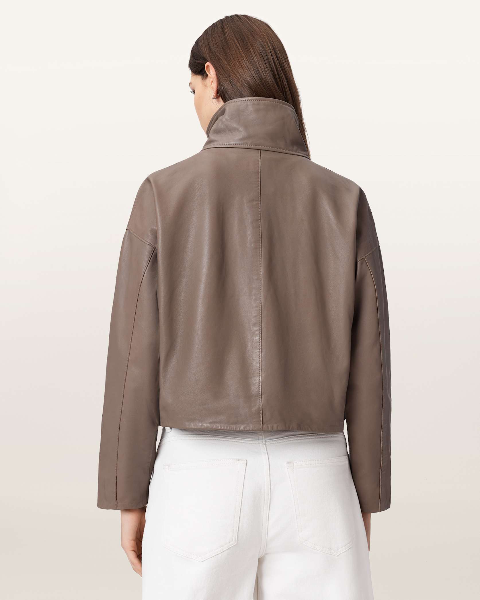Ryder Funnel Neck Leather Jacket - Image 7