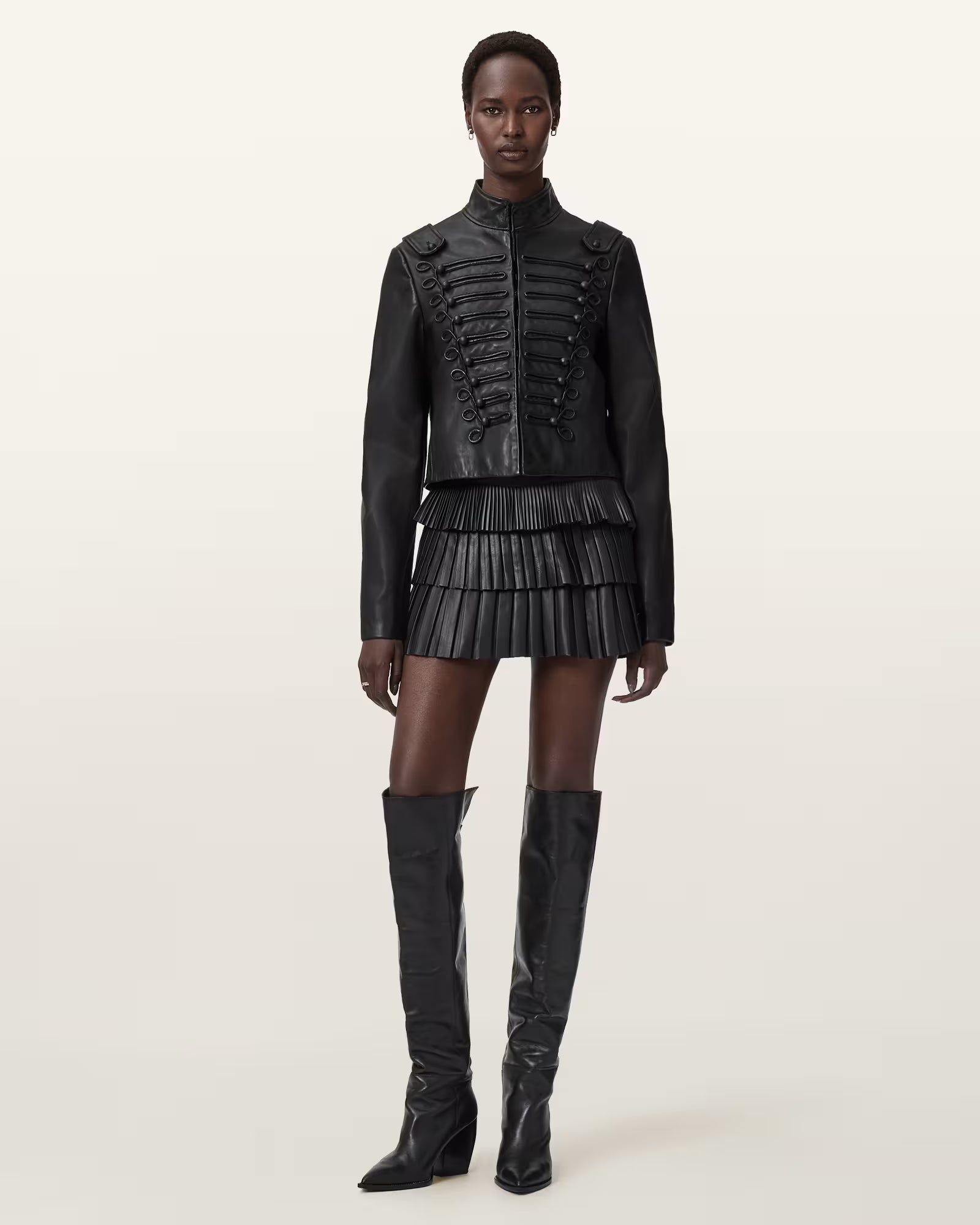 Rummy Cropped Leather Jacket - Image 2