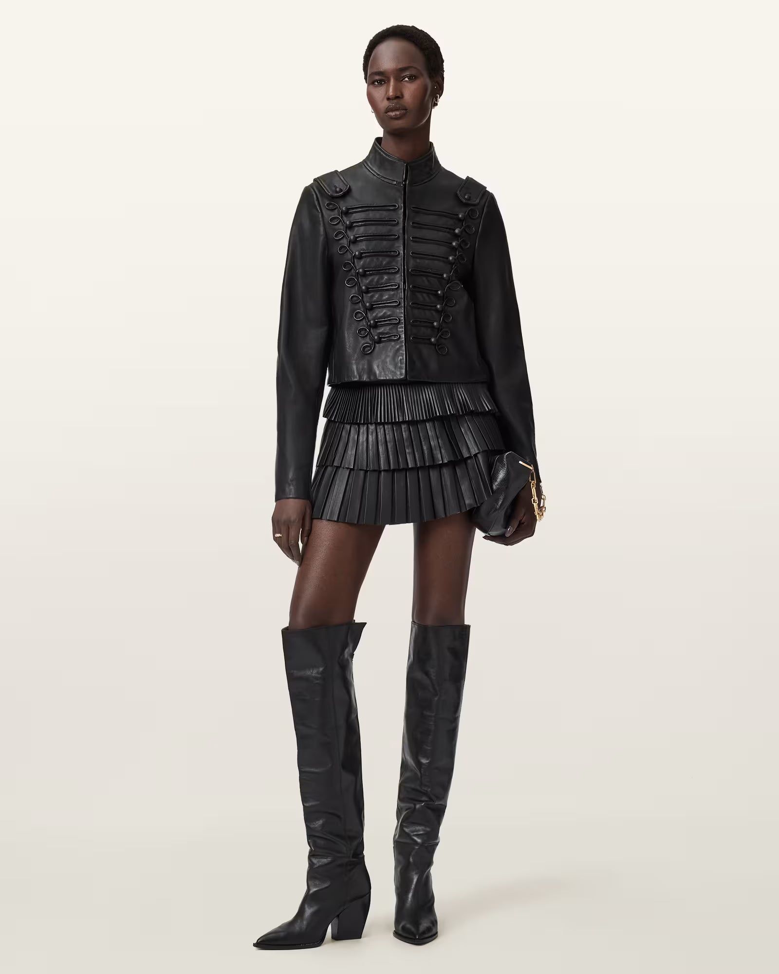 Rummy Cropped Leather Jacket - Image 3