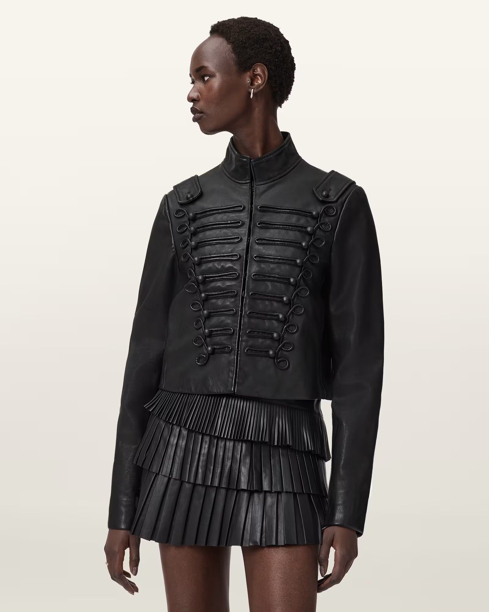 Rummy Cropped Leather Jacket - Image 4