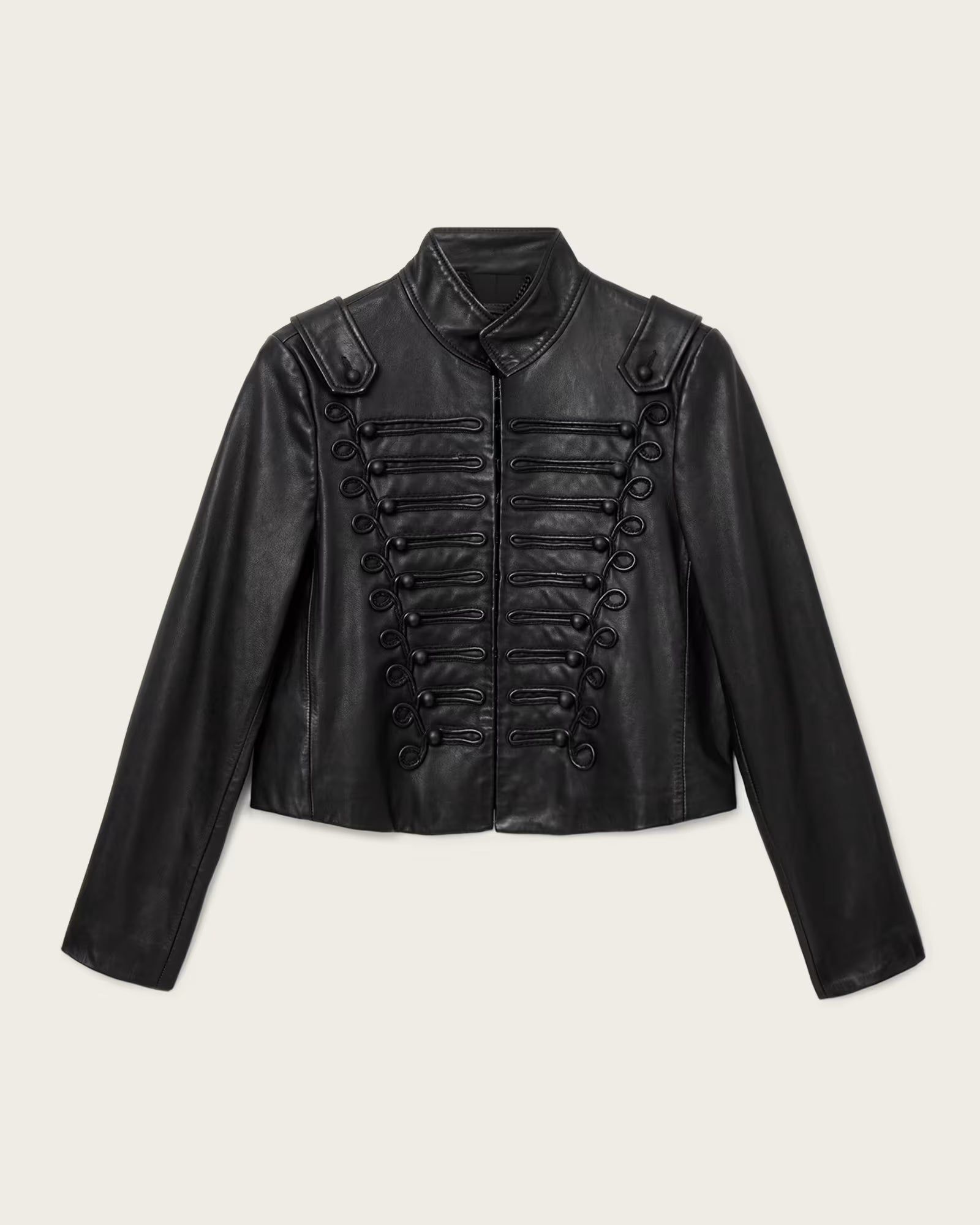 Rummy Cropped Leather Jacket - Image 6