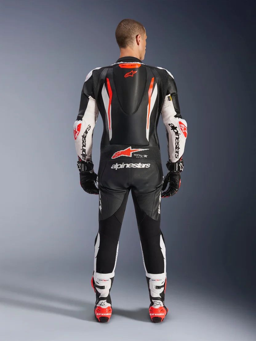 Alpinestars GP Tech V5 1-Piece Leather Suit – Black / White / Red Fluo - Image 6