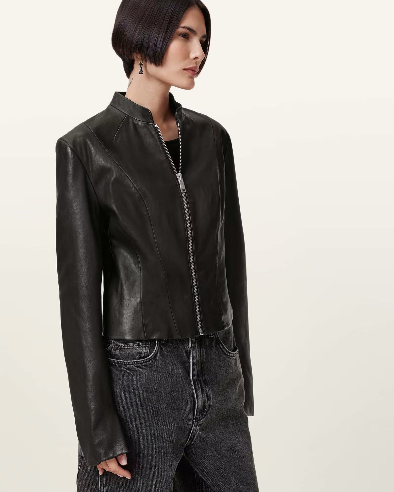 Sadler Slim Fit Leather Jacket - Image 4