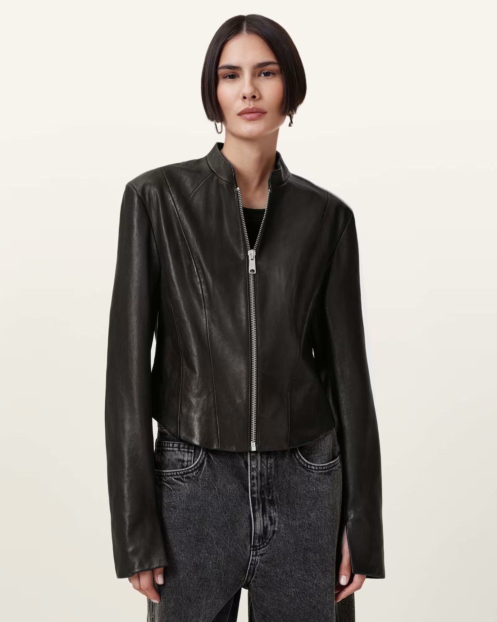 Sadler Slim Fit Leather Jacket - Image 6