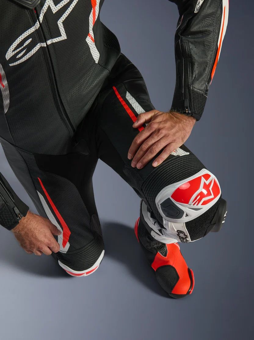 Alpinestars GP Tech V5 1-Piece Leather Suit – Black / White / Red Fluo - Image 8