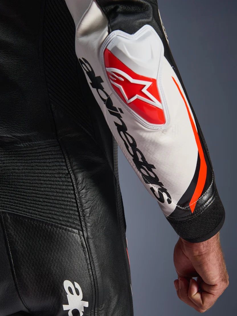 Alpinestars GP Tech V5 1-Piece Leather Suit – Black / White / Red Fluo - Image 9
