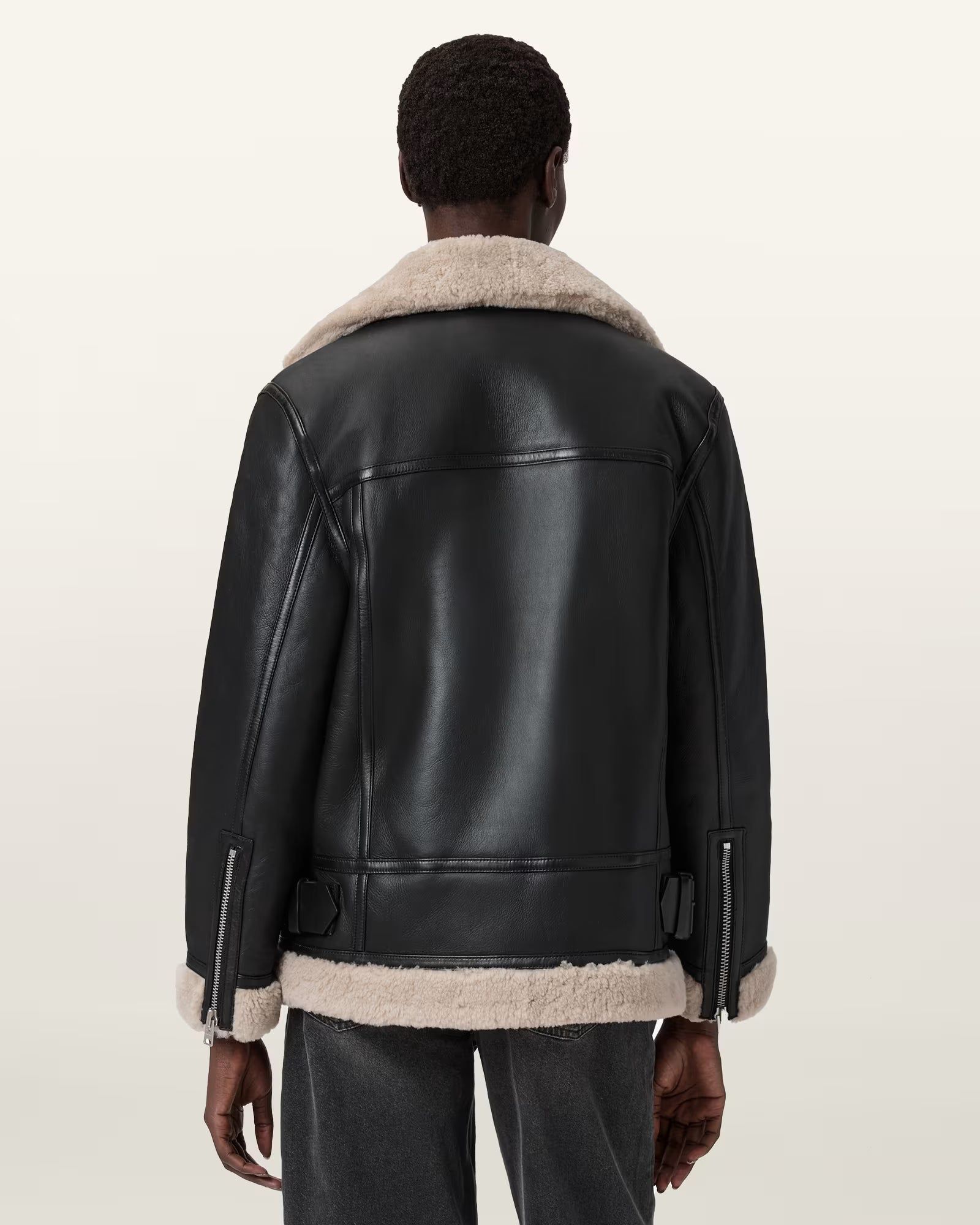 Sola Shearling Biker Jacket - Image 2