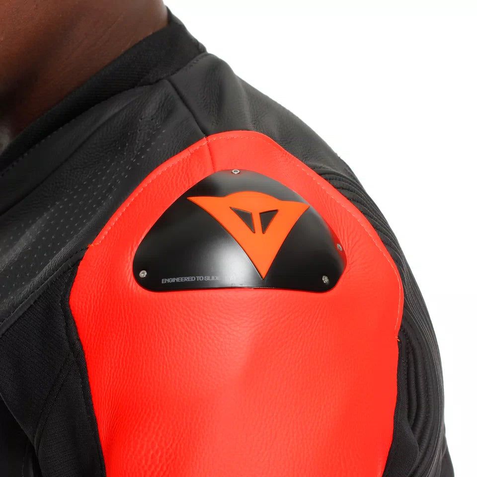 Dainese Super Speed 4 Perforated Leather Motorcycle Jacket – Black & Fluo Red - Image 7