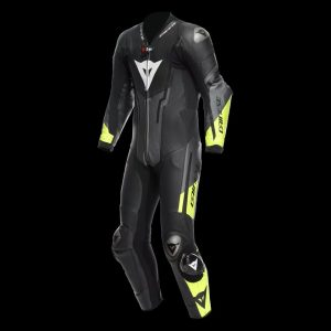 Men's One-Piece Airbag Leather Motorcycle Suit – Red White Black Track Suit
