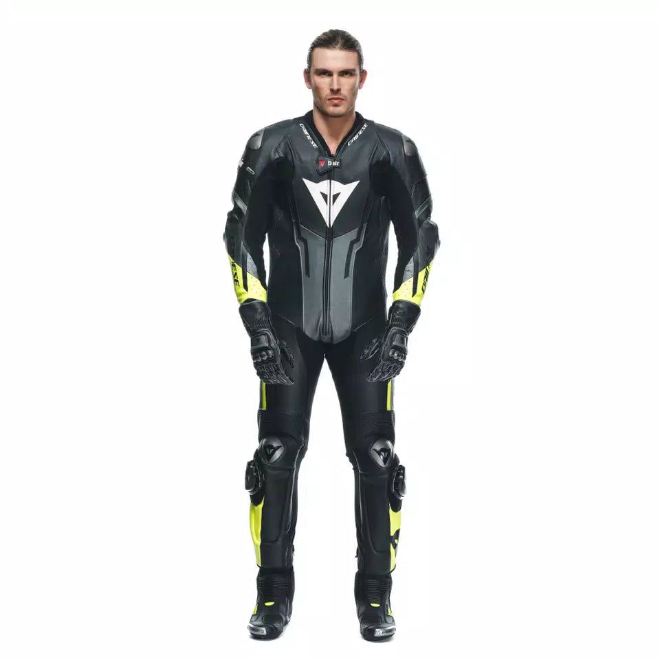 Мужской цельный Airbag кожаный мотокомбинезон – красный белый чёрный Track Suit - Image 3