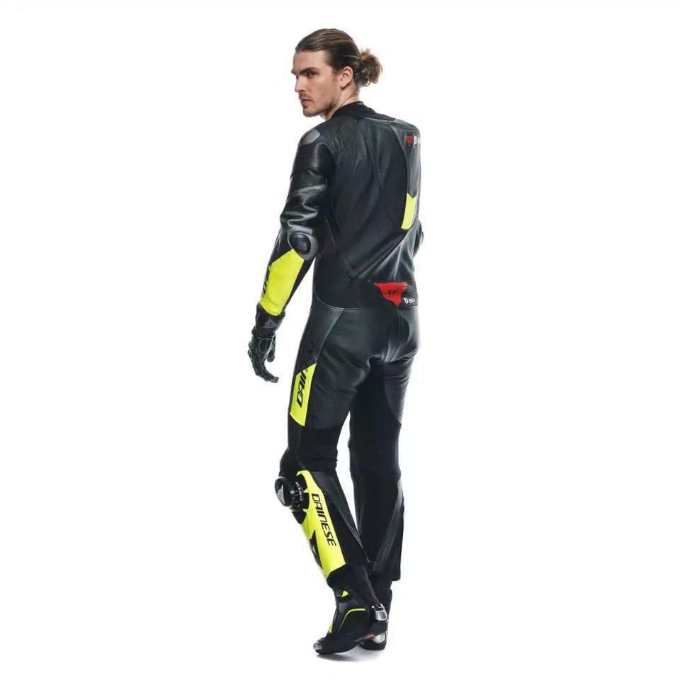 Мужской цельный Airbag кожаный мотокомбинезон – красный белый чёрный Track Suit - Image 4