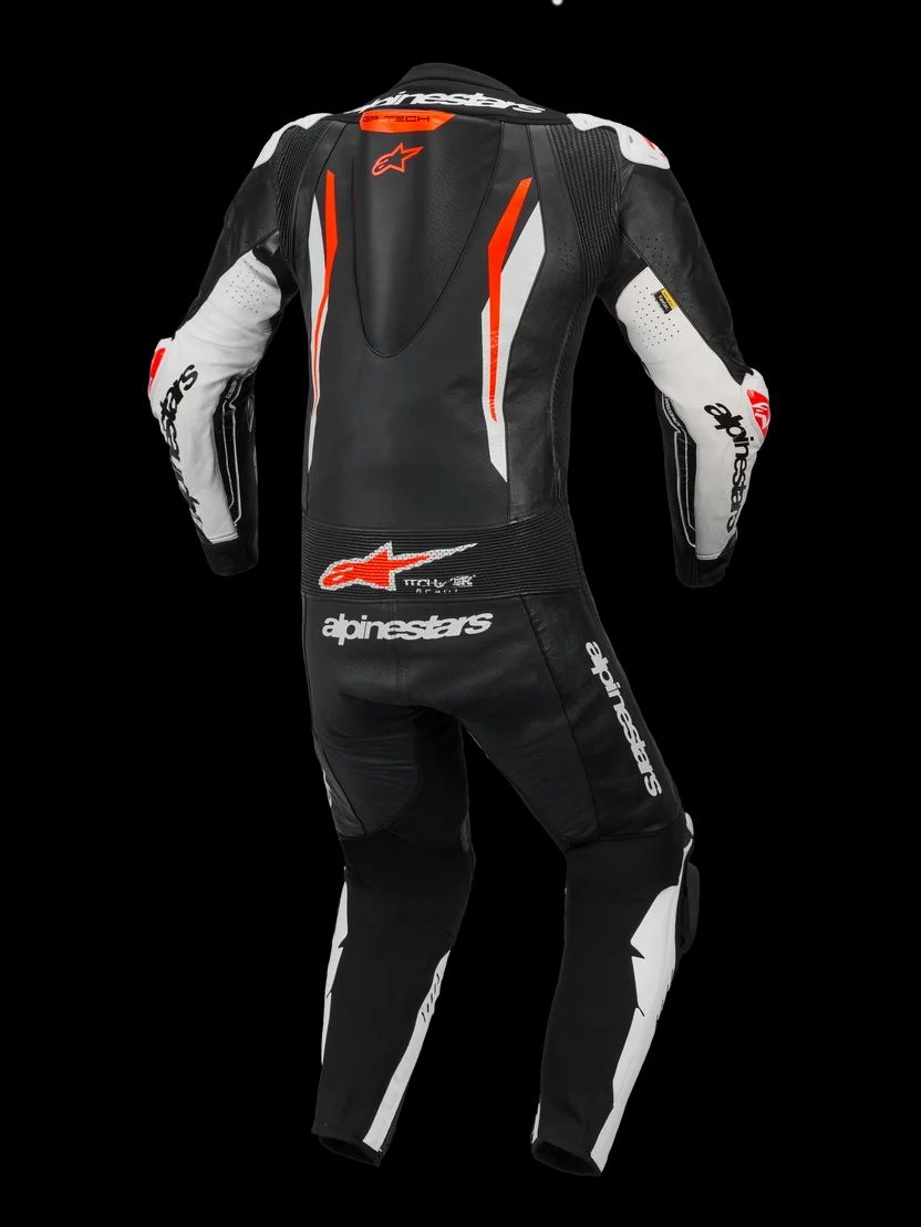 Alpinestars GP Tech V5 1-Piece Leather Suit – Black / White / Red Fluo - Image 2
